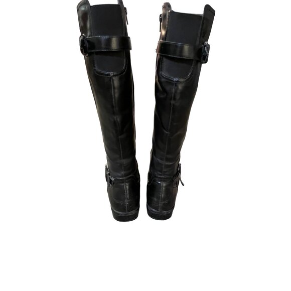 Bass Boots Womens 7.5 M Used Black Man Made Materials - Picture 10 of 16